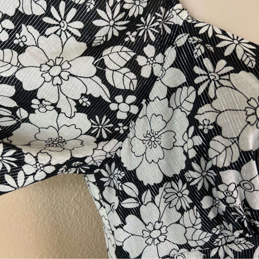 Gap Puff Sleeve Metallic Floral Midi Dress - Picture 5 of 12